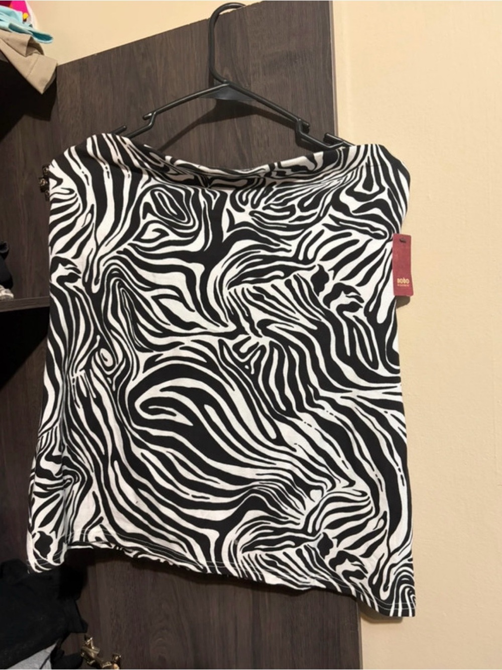 Vintage no boundaries Zebra Print Womenโs tube Top